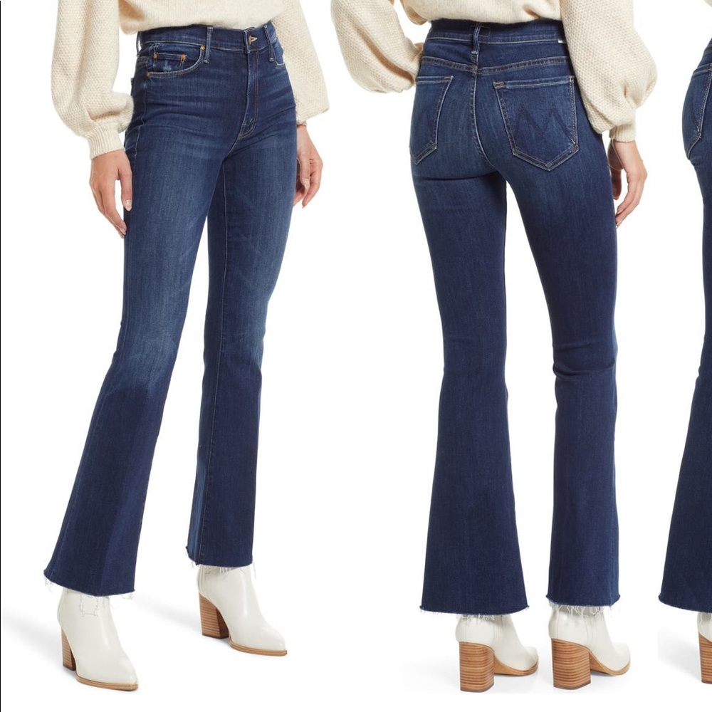 NWOT Mother fray hem bootcut jeans, sz 26